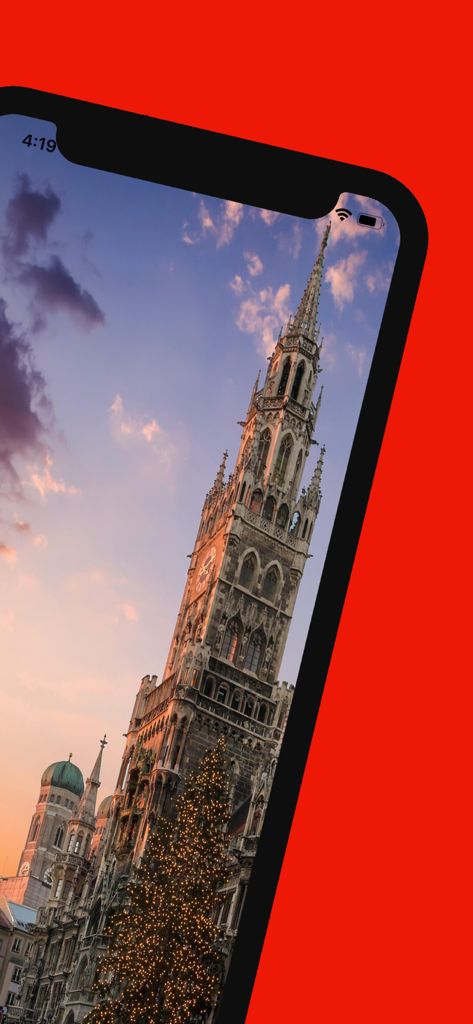 뮌헨 시청 타워와 마리엔플라츠의 크리스마스 트리