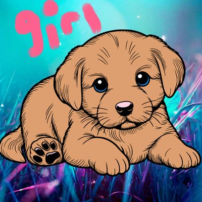 a cute realistic puppy