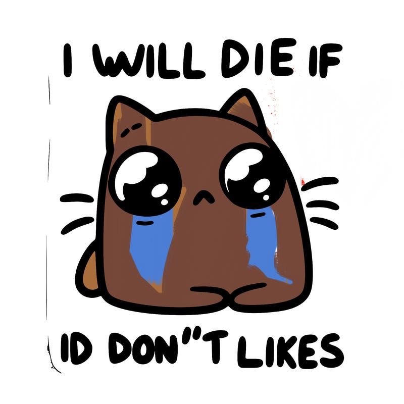 a cat that will die if we don’t get 10 likes