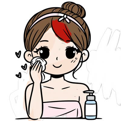 girl doing skincare