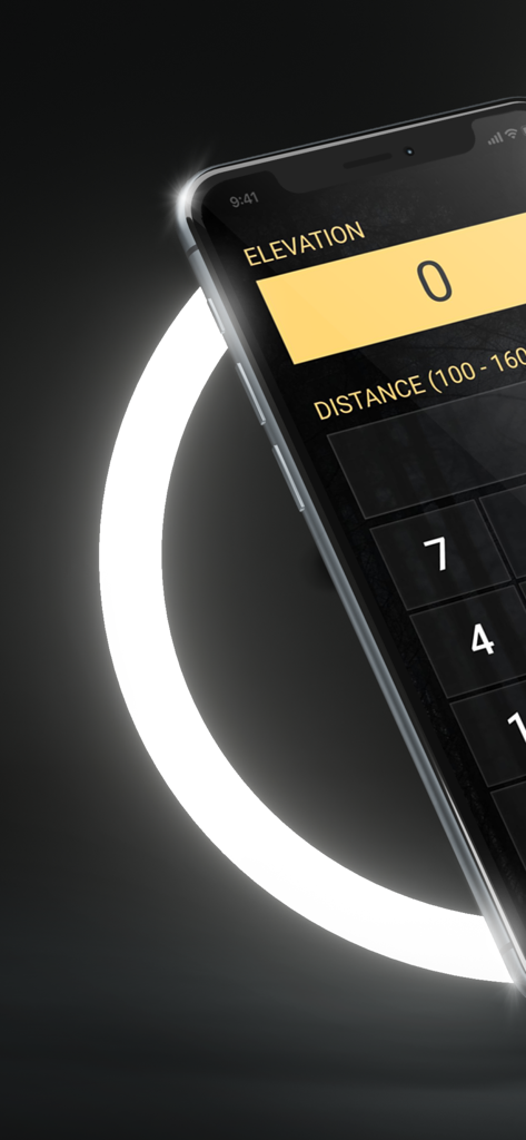 HLL Artillery Calculator app interface showing elevation and distance calculation fields