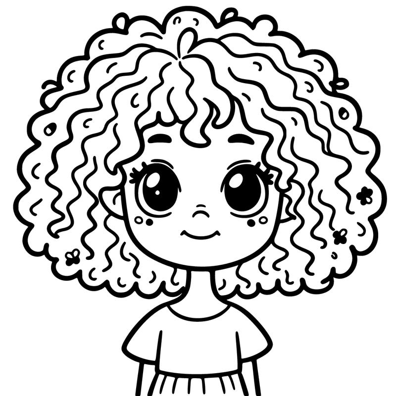 girl with short curly hair