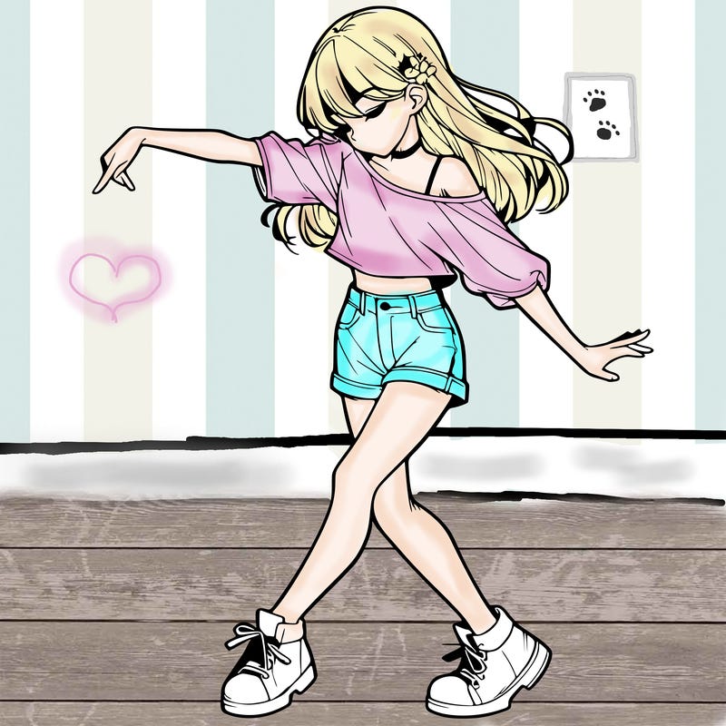 realistic girl danceing