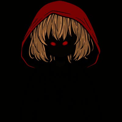 little anime girl in a raincoat her hair is covering her eyes she has a lighter