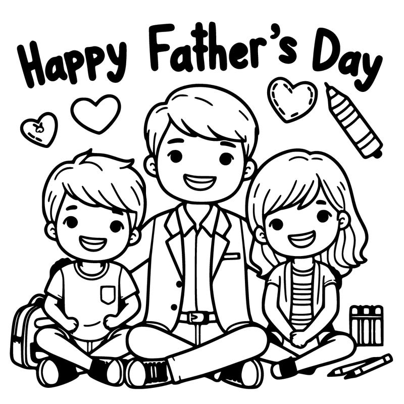 happy father’s day with your two sons and daughter