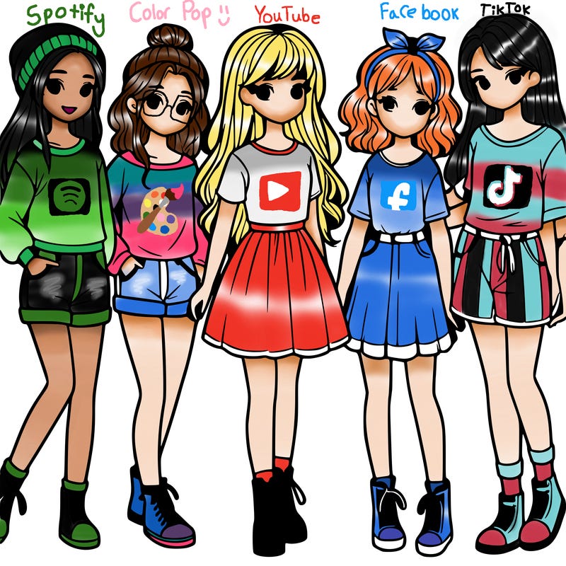 a group of five girls