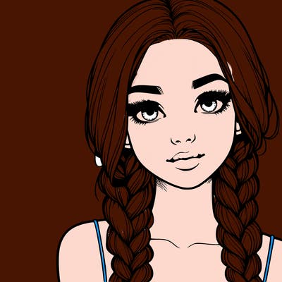 realistic girl with braids