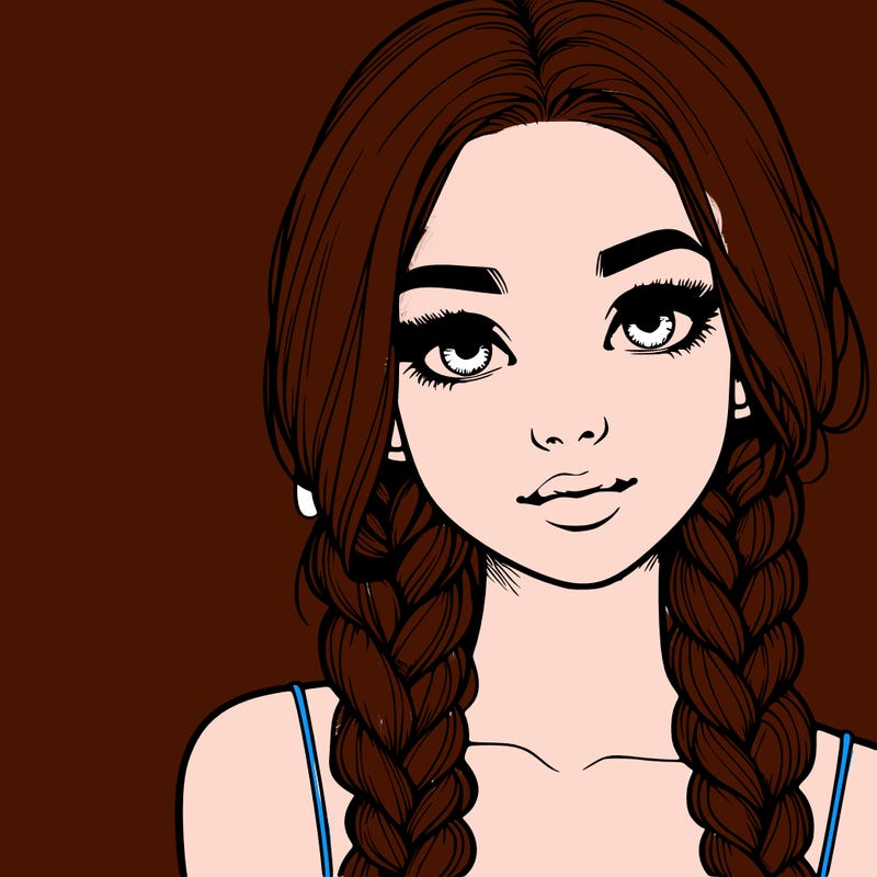 realistic girl with braids