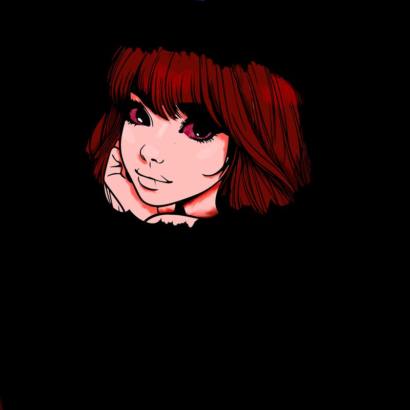 realistic girl with bangs looking over her shoulder