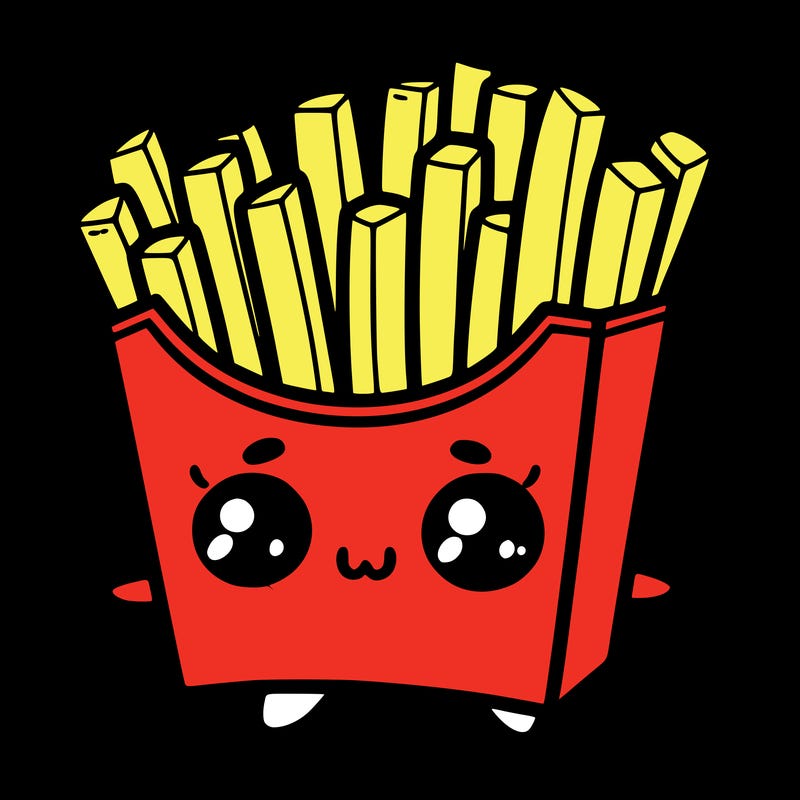 a cute. french fries