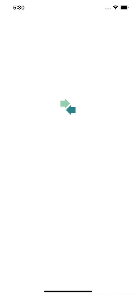 Конвертер валют онлайн РБК - Pantalla de carga de la aplicación RBC Online Currency Converter con un icono de cambio