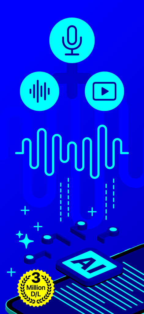 AI-powered voice to text transcription app for audio and video recordings