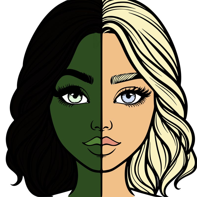 realistic girl split half