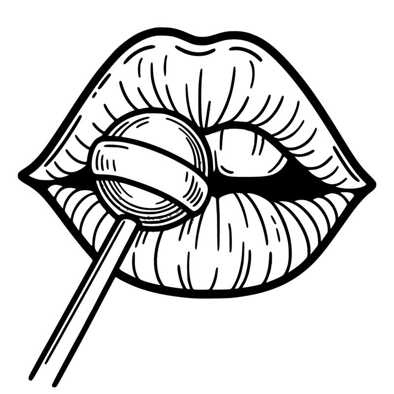 lips with lollipop