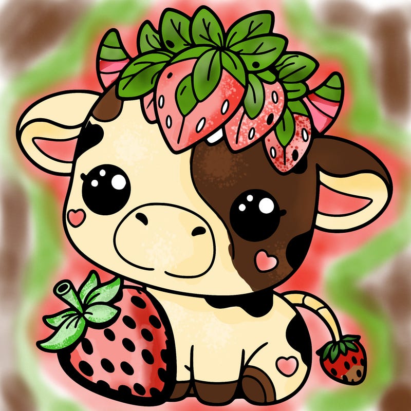 cute strawberry cow
