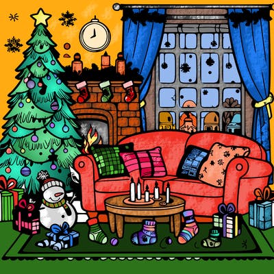 christmas living room
