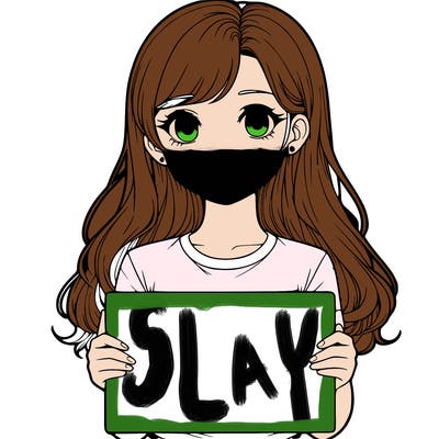 realistic girl holding a sign