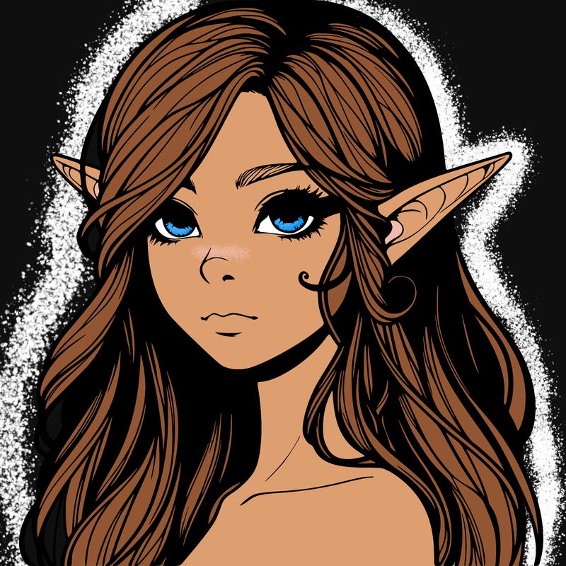 elf girl realistic dark fantasy