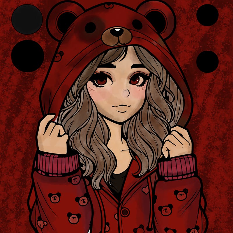 realistic girl in a animal pjs hoodie