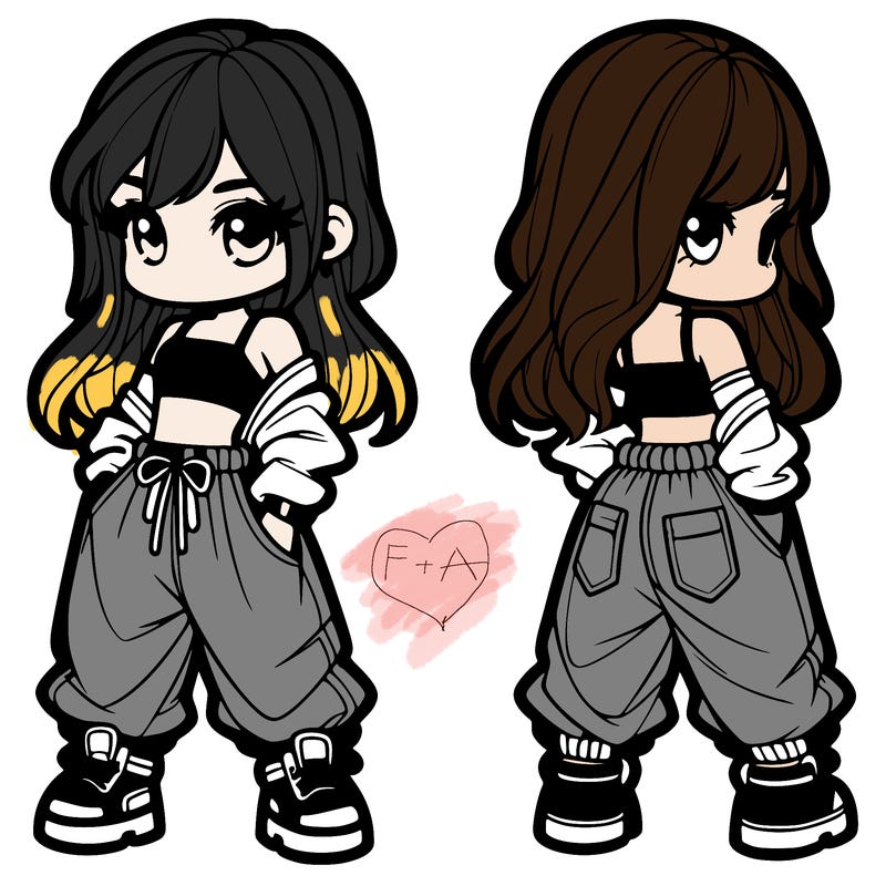 girl in crop top and baggy pants