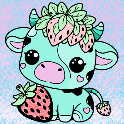 cute strawberry cow