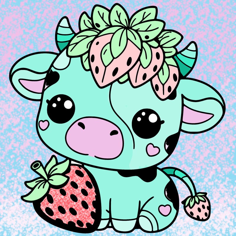 cute strawberry cow