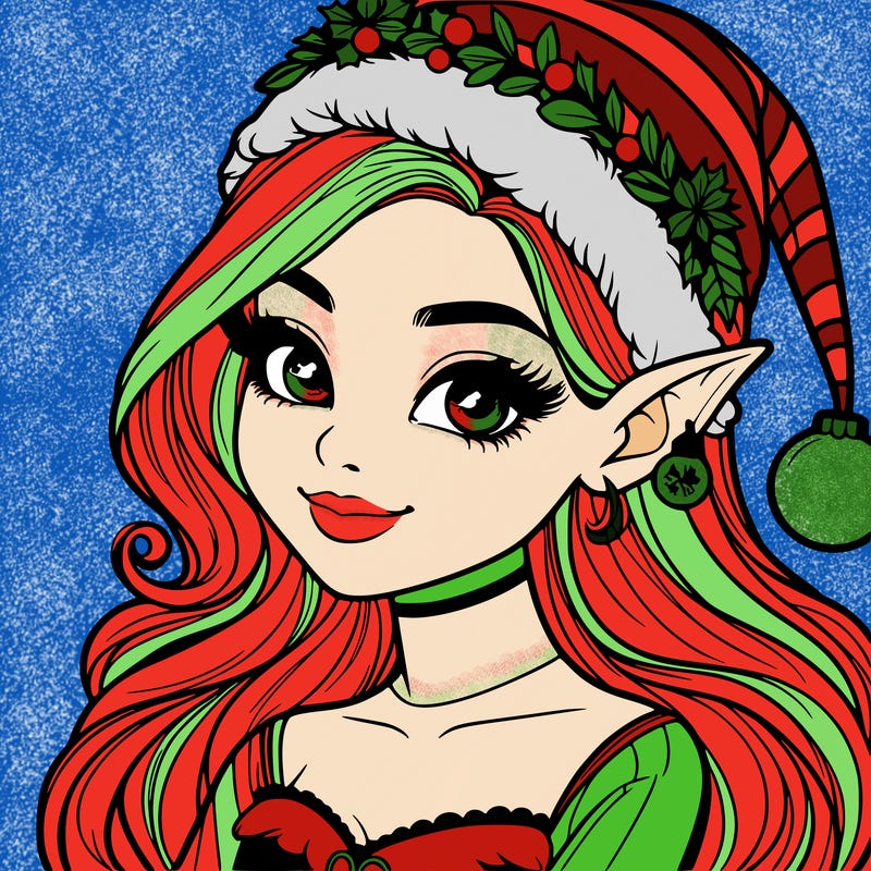 christmas girl elf realistic