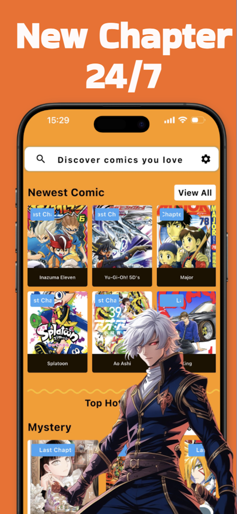MangaToon - From MangaDex - MangaToon app home screen displaying newest manga chapters and real time updates