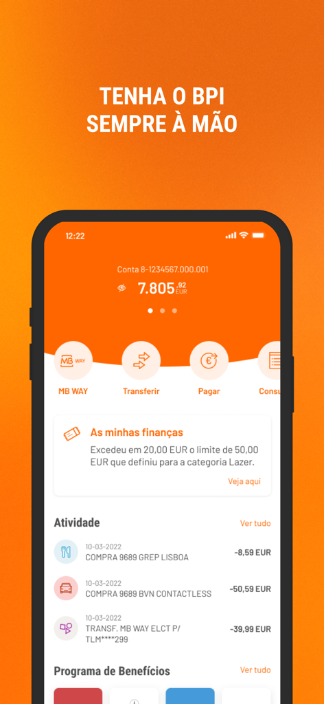 BPI App - BPI App mobile interface showing account balance and financial transactions