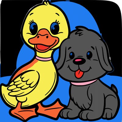 duck and a dog