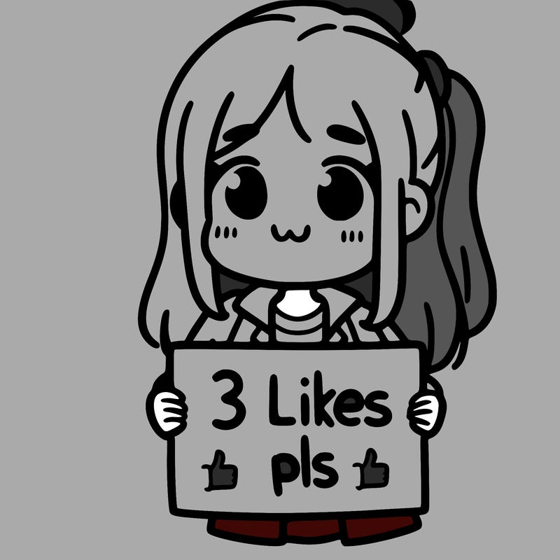 girl holding sign saying 3 likes pls