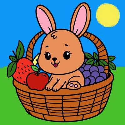 bunny in a fruit basket