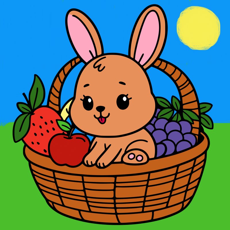 bunny in a fruit basket