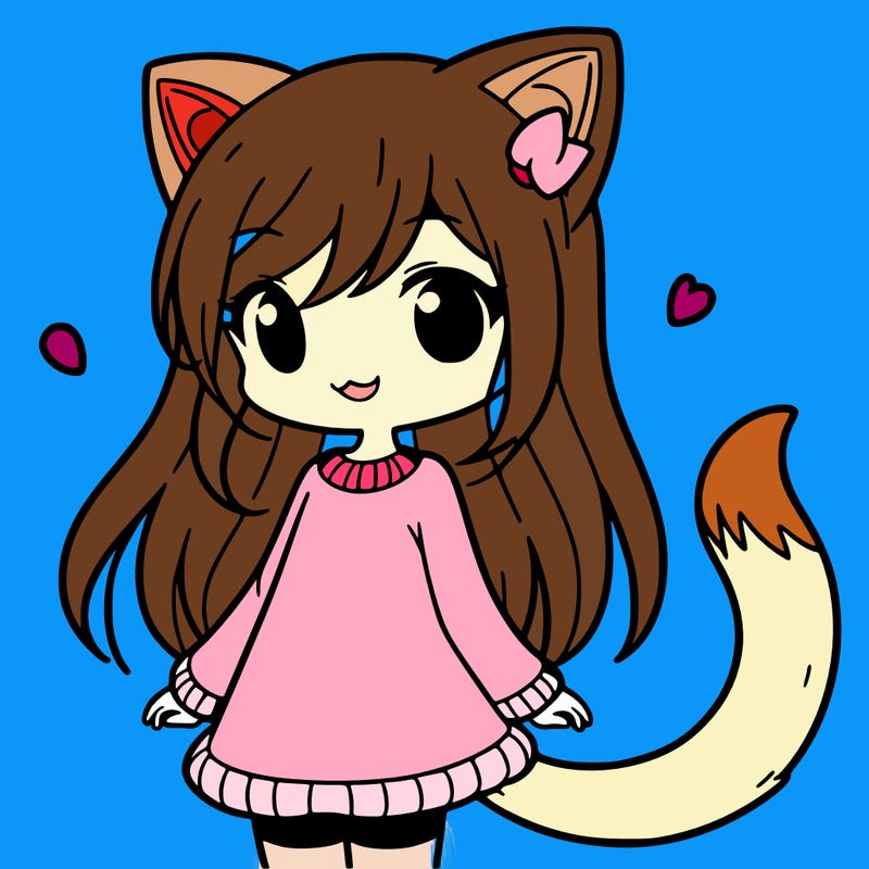 girl with cat ears and tail