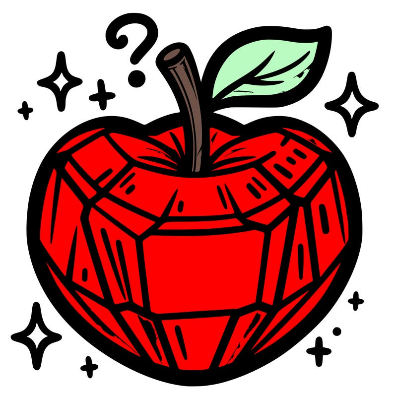 very shiny crystal apple