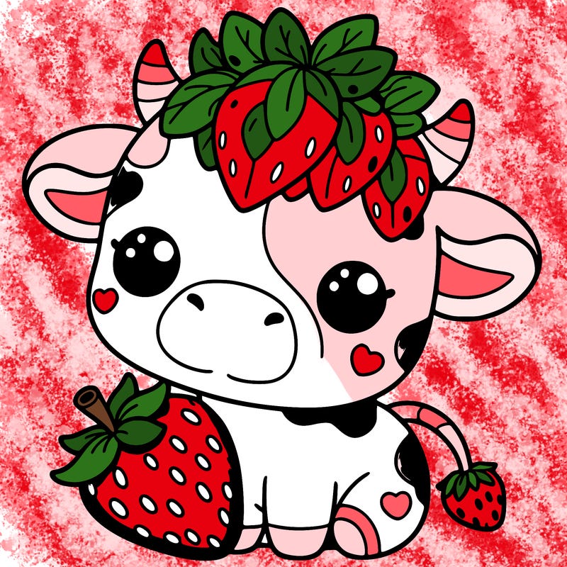 cute strawberry cow