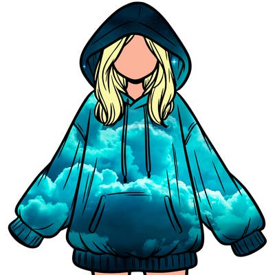 girl in oversized hoodie