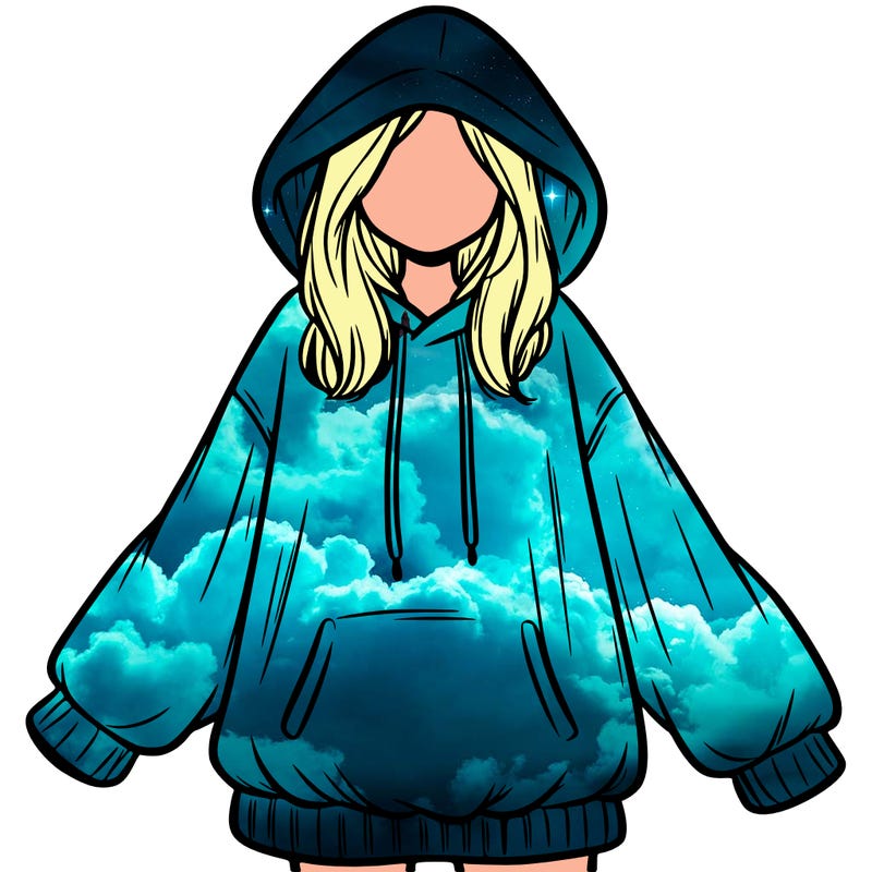 girl in oversized hoodie