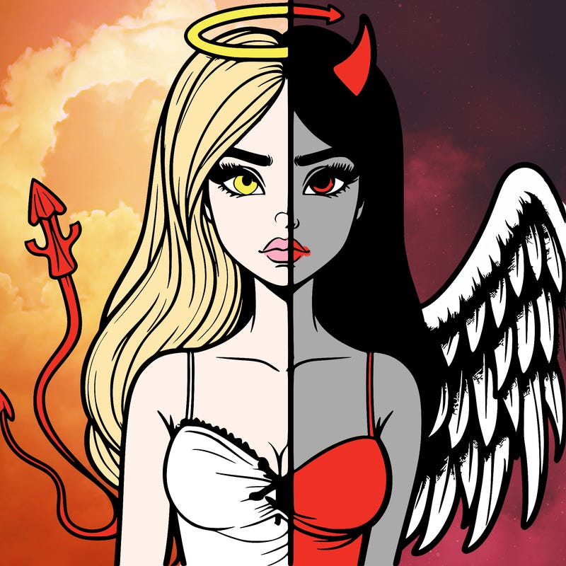 devil vs angel realistic girl