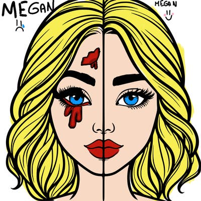 realistic girl split half