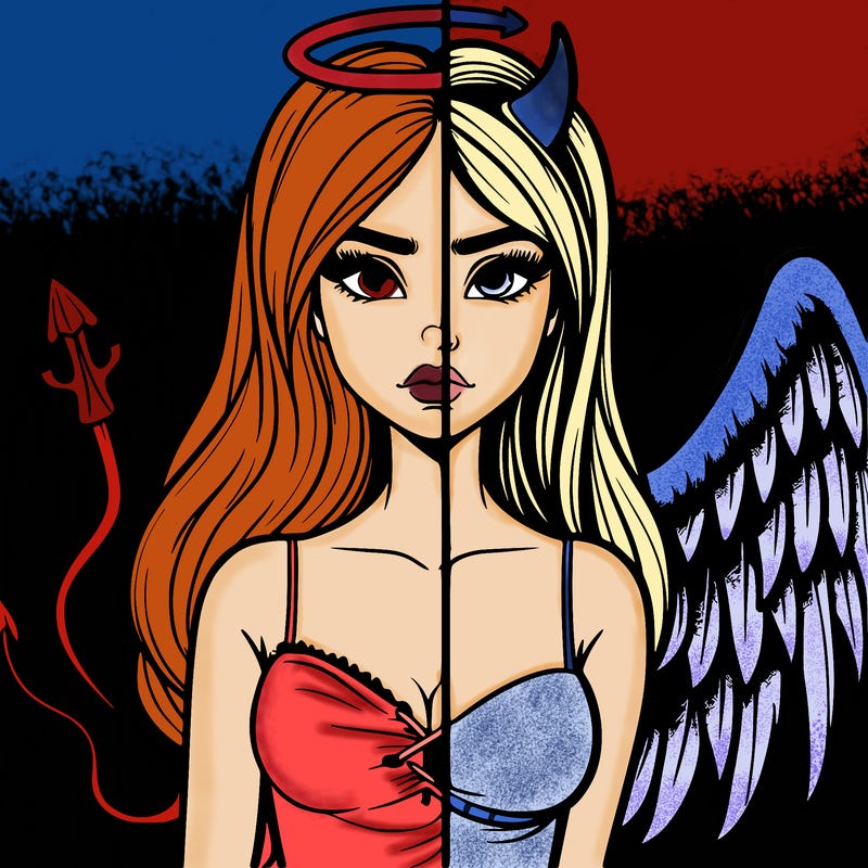 devil vs angel realistic girl