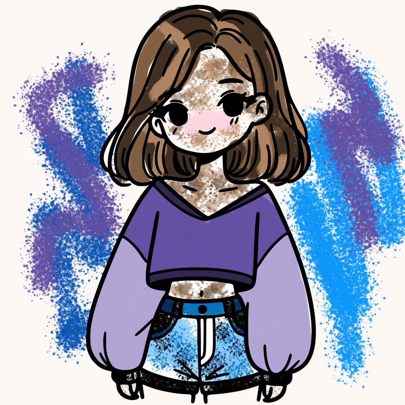 simple girl with oversized crop top