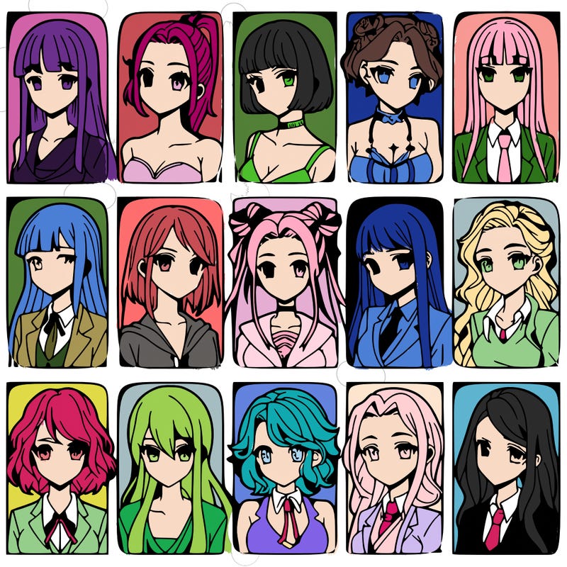 girls that look diffrent anime