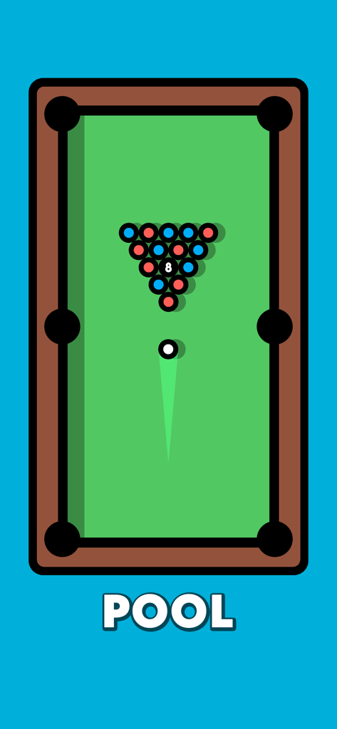Mini-jogo de bilhar minimalista para dois jogadores em um único dispositivo