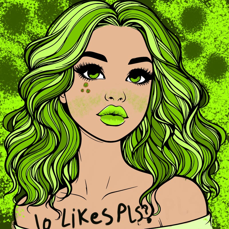 realistic girl with wavy hair and lips