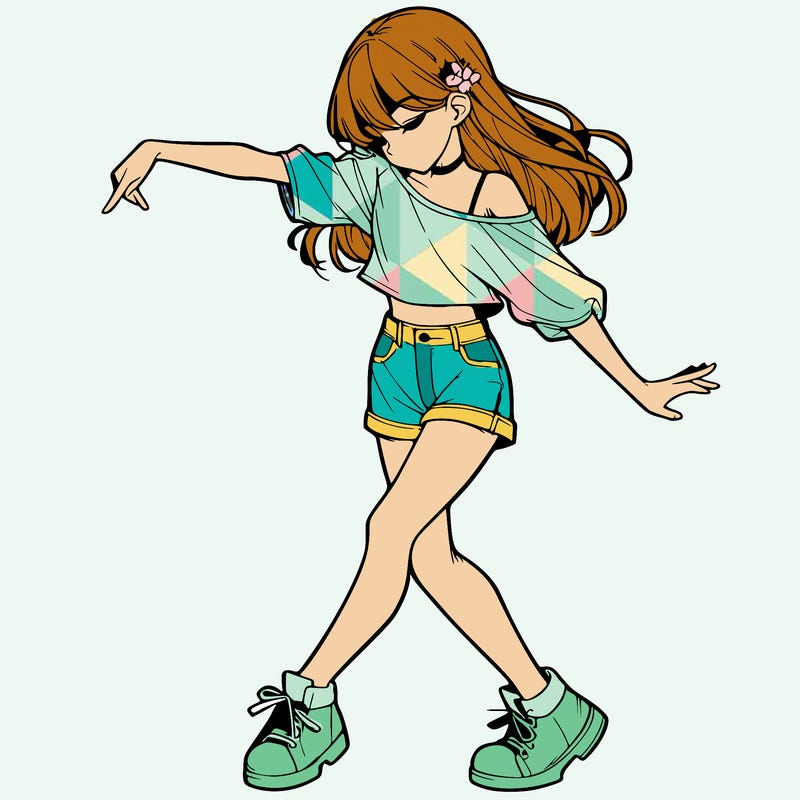 realistic girl danceing