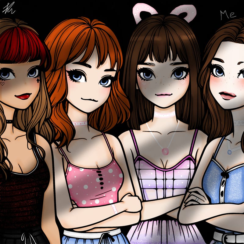 four realistic girls