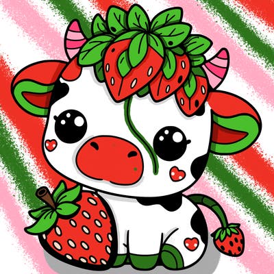 cute strawberry cow