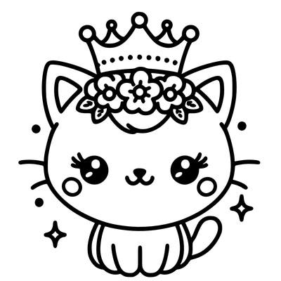 cat with flowers on a crown that the cat is wearing