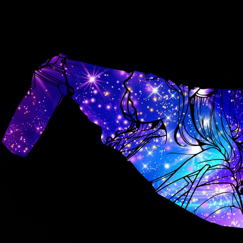 a realistic girl spray, painting